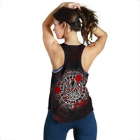 Viking Women's Racerbakc Tank - Viking Bear Claws Blood Tattoo RLT12 - Wonder Print Shop