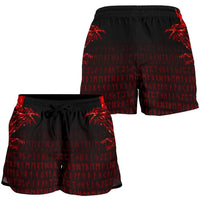 viking-womens-shorts-the-raven-of-odin-rune-red