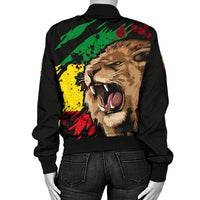 Ethiopia Bomber Jacket, Ethiopia Rasta Lion Judah Flag - Wonder Print Shop