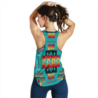 Blue Native Tribes Pattern Native American Women Racerback Tank LT10 - Wonder Print Shop