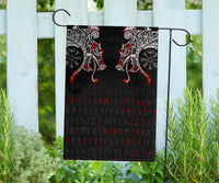 Viking Garden Flag Double Dragon Tattoo and Vegvisir Blood RLT12 - Wonder Print Shop