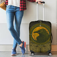 Viking Luggage Cover, Ethnic Odin Raven Gold RLT12 - Wonder Print Shop