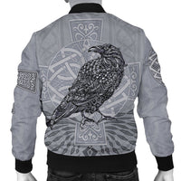 Viking Men's Bomber Jacket - Odin's Celtic Raven - Scandinavian Tattoo RLT12 - Wonder Print Shop
