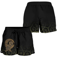 viking-womens-shorts-owl-celtic-on-triskels-background