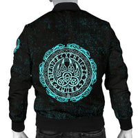 Viking Men's Bomber Jacket - Viking Bear Claws Cyan Tattoo RLT12 - Wonder Print Shop