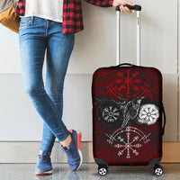 Viking Luggage Covers Raven Of Odin and Symbol Viking On Blood Background RLT12 - Wonder Print Shop