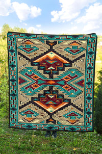 Blue United Tribes Art Native American Design Premium Quilt LT10 - Wonder Print Shop