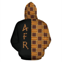 African Hoodie Kente Cloth - Bonwire Style The Half - Wonder Print Shop