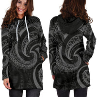 New Zealand Maori Mangopare Women Hoodie Dress Polynesian - Black - Wonder Print Shop