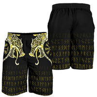 viking-mens-shorts-fenrir-raven-and-vegvisir-tattoo-yellow