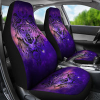 Black Wolf In Galaxy Car Seat Covers LT10 - Wonder Print Shop