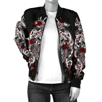 Viking Tyr Tattoo Blood Women's Bomber Jacket RLT12 - Wonder Print Shop