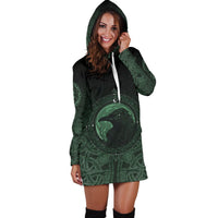 Viking Hoodie Dress, Ethnic Odin Raven Green RLT12 - Wonder Print Shop