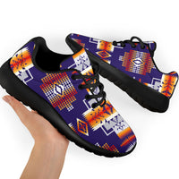 Purple Pattern Native American Sport Sneakers LT10 - Wonder Print Shop