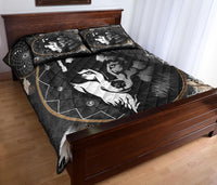 Black Wolf Dreamcatcher Native American Quilt Bed Set LT10 - Wonder Print Shop