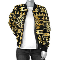 Seamless Yellow Pattern Women's Bomber Jacket LT10 - Wonder Print Shop