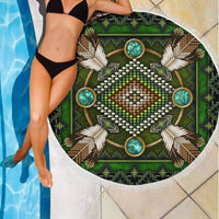 Mandala Green Native American Pride Beach Blanket LT10 - Wonder Print Shop