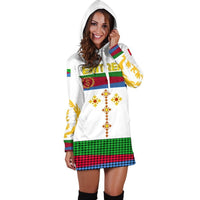 Eritrea Hoodie Dress, Eritrea Flag Round Pattern Women White - Wonder Print Shop