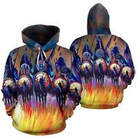 Five Warriors Native American All Over Hoodie LT10 - Wonder Print Shop