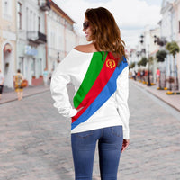Eritrea Off Shoulder Sweater Special Flag - Wonder Print Shop