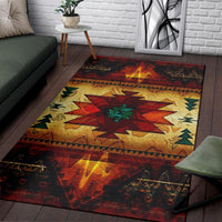 United Tribes Brown Design Native American Area Rug LT10 - Wonder Print Shop