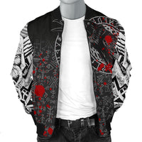 Viking Men's Bomber Jacket - Odin Raven Rune Futhark Blood RLT12 - Wonder Print Shop