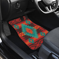 Native American Red Geometric Pattern Front and Back Car Mats Set Of 4 LT10 - Wonder Print Shop