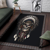 Feather Chief Skull Native American Area Rug LT10 - Wonder Print Shop