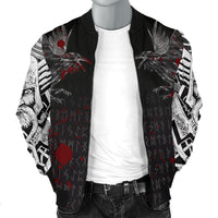 Viking Men's Bomber Jacket - Odin Huginn and Muninn Rune Blood RLT12 - Wonder Print Shop