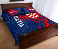 Croatia Quilt Bed Set - National Flag Polygon Style - Wonder Print Shop