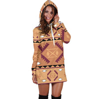 Pink Purple Pattern Native American Hoodie Dress LT10 - Wonder Print Shop