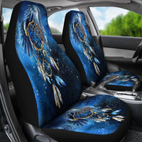 Blue Galaxy Dreamcatcher Native American Car Seat Covers LT10 - Wonder Print Shop