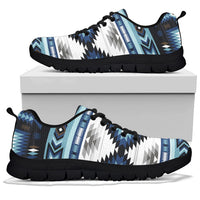 Native American Blue Colors Pattern Sneakers LT10 - Wonder Print Shop