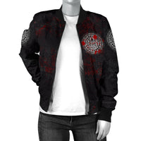 Viking Women's Bomber Jacket - Viking Bear Claws Blood Tattoo RLT12 - Wonder Print Shop