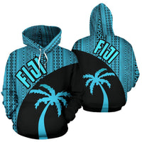 Fiji Tapa Hoodie Fiji Coconut Tree - Wonder Print Shop