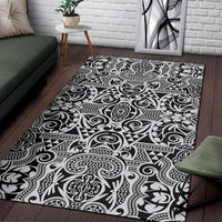Polynesian Gray Area Rug - Wonder Print Shop