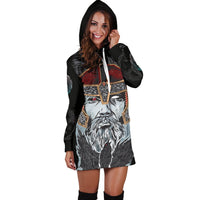 Viking Hoodie Dress Odin Valknut and Triple Horn RLT12 - Wonder Print Shop