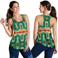 Light Green Tribe Design Native American Women Racerback Tank LT10 - Wonder Print Shop
