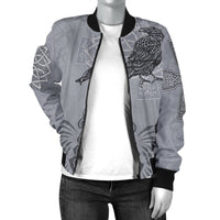 Viking Women's Bomber Jacket - Odin's Celtic Raven - Scandinavian Tattoo RLT12 - Wonder Print Shop