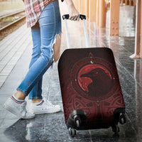 Viking Luggage Cover, Ethnic Odin Raven Red RLT12 - Wonder Print Shop