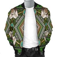 Naumaddic Arts Green Native American Bomber Jacket LT10 - Wonder Print Shop