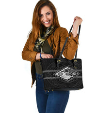 Vikings Small Leather Tote The Wolves, Skoll and Hati RLT12 - Wonder Print Shop