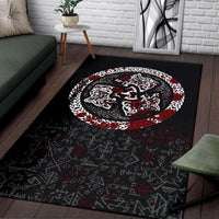 Viking Area Rug Fierce Blood Wolf Symbol Of A Viking Nordic RLT12 - Wonder Print Shop