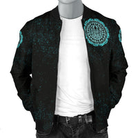 Viking Men's Bomber Jacket - Viking Bear Claws Cyan Tattoo RLT12 - Wonder Print Shop