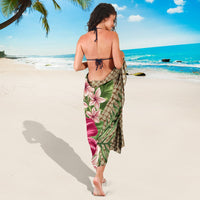 Kanaka Maoli Hawaiian Sarong - Lauhala Hibiscus and Plumeria - Wonder Print Shop