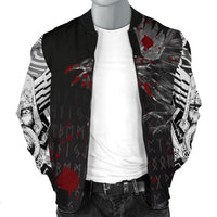 Viking Men's Bomber Jacket - The Raven Of Odin Rune Blood RLT12 - Wonder Print Shop