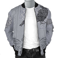 Viking Men's Bomber Jacket - Odin's Celtic Raven - Scandinavian Tattoo RLT12 - Wonder Print Shop