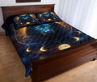 Moon Eclipse and Wolf Native American Quilt Bed Set LT10 - Wonder Print Shop