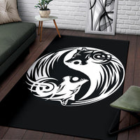Viking Bomber Area Rug Ying Yang Wolf RLT12 - Wonder Print Shop