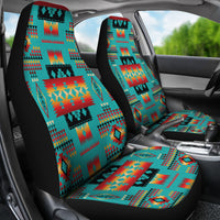 Blue Native Tribes Pattern Native American Car Seat Covers LT10 - Wonder Print Shop
